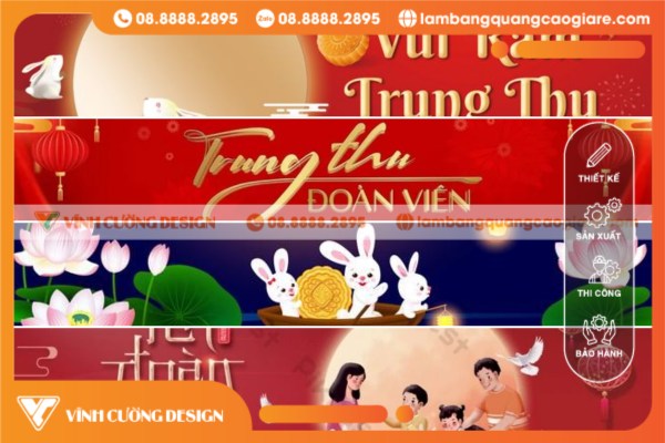 Mẫu in ấn băng rôn Trung Thu cho cửa hàng, siêu thị