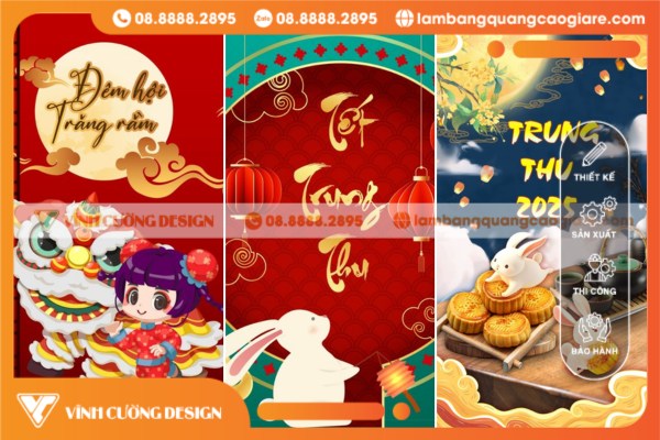 Mẫu in ấn băng rôn Trung Thu cho cửa hàng, siêu thị