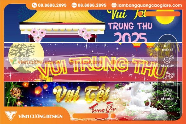 Mẫu in ấn băng rôn Trung Thu cho trường học và thiếu nhi