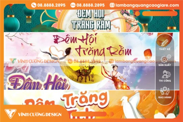 Mẫu in ấn băng rôn Trung Thu thiết kế theo yêu cầu riêng