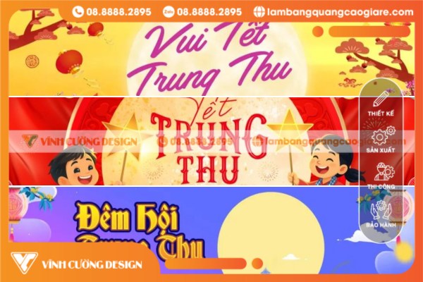 Mẫu in ấn băng rôn Trung Thu thiết kế theo yêu cầu riêng