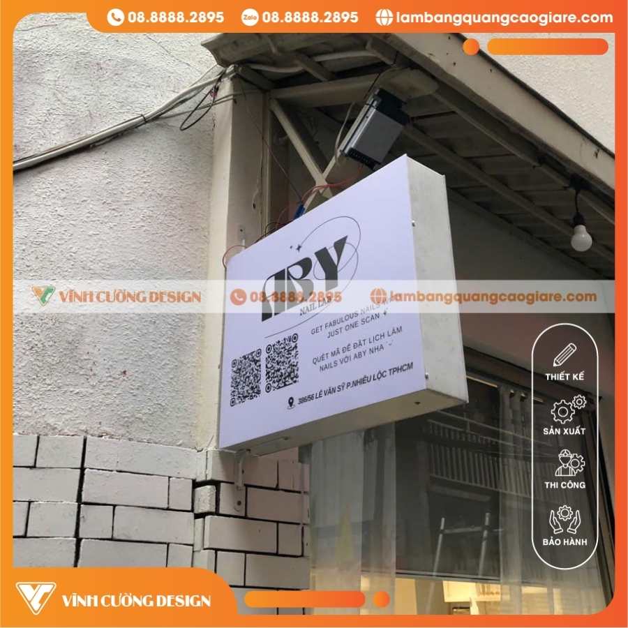 Thông Số Kỹ Thuật Cấu Trúc Bảng Vẫy 3D Mica Âm LED Tiệm Nail Aby