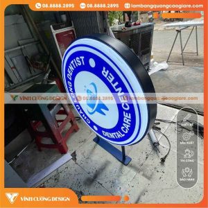 Vì sao nên chọn bảng vẫy 3D tròn mica led cho phòng khám nha khoa?