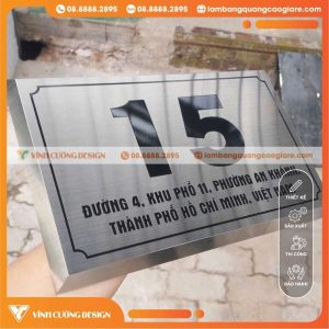Gia Công Bảng Số Nhà Inox Dập Nổi Hộ Kinh Doanh Lâm Ái Yến Yanlin tại An Khánh, TPHCM