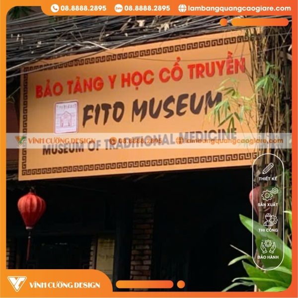 Giới thiệu bảng hiệu mặt tiền chữ Alu kết hợp hoa văn
