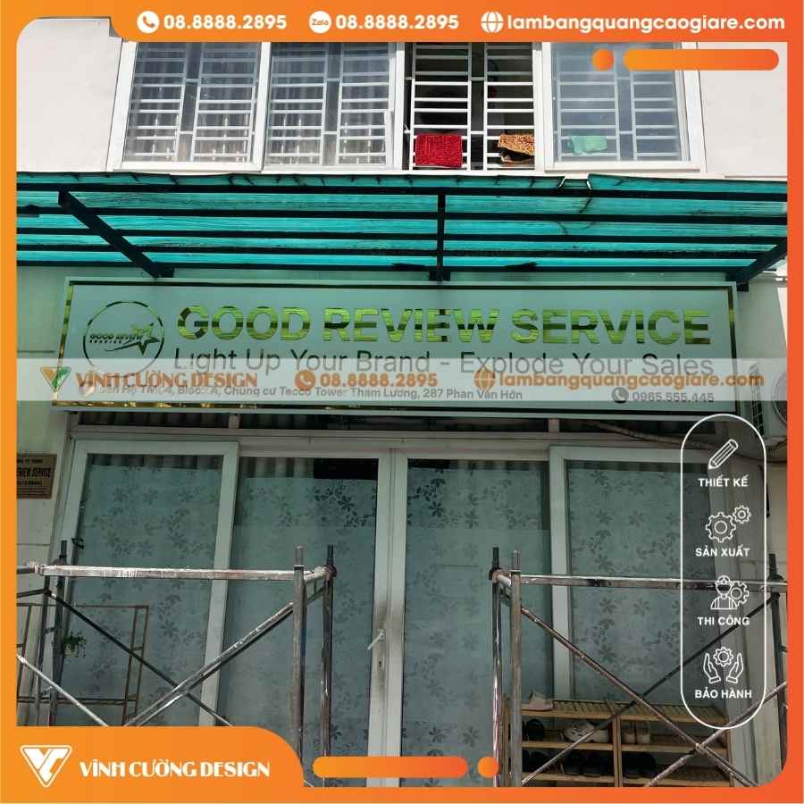 Giới thiệu công trình làm bảng hiệu Alu chữ nổi mica cắt dán