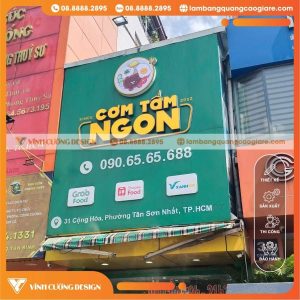 Làm Bảng Hiệu Alu Chữ Mica Nổi Hông Formex Cho Quán Cơm Tấm Ngon, TPHCM