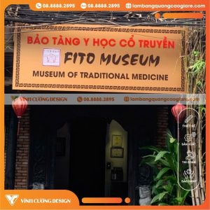 Làm Bảng Hiệu Alu Mặt Tiền Chữ Alu Kết Hợp Hoa Văn Cho Bảo Tàng YHCT FITO MUSEUM