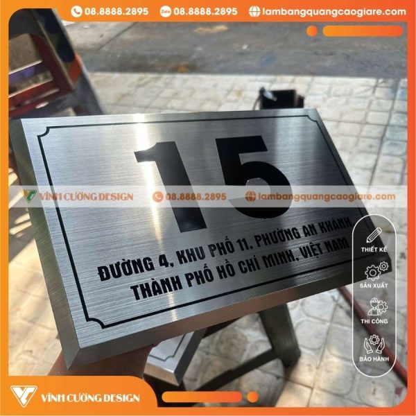Quy trình đặt làm bảng số nhà Inox dập nổi chuyên nghiệp