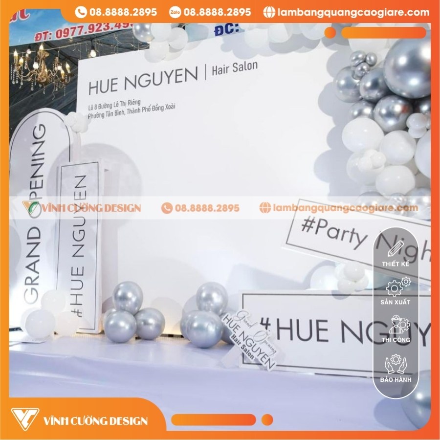 Tổng Hợp 50+ Mẫu Thi Công Backdrop Giá Rẻ, Đẹp Nhất Năm 57 Thi công backdrop nền trăng xám khai trương hair salon Hue Nguyen
