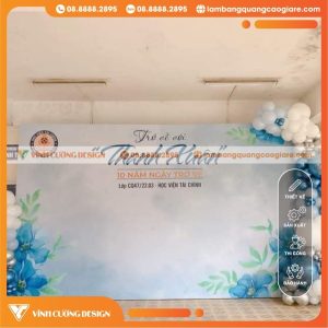 Thi công backdrop Trắng ngày tựu trường 10 năm
