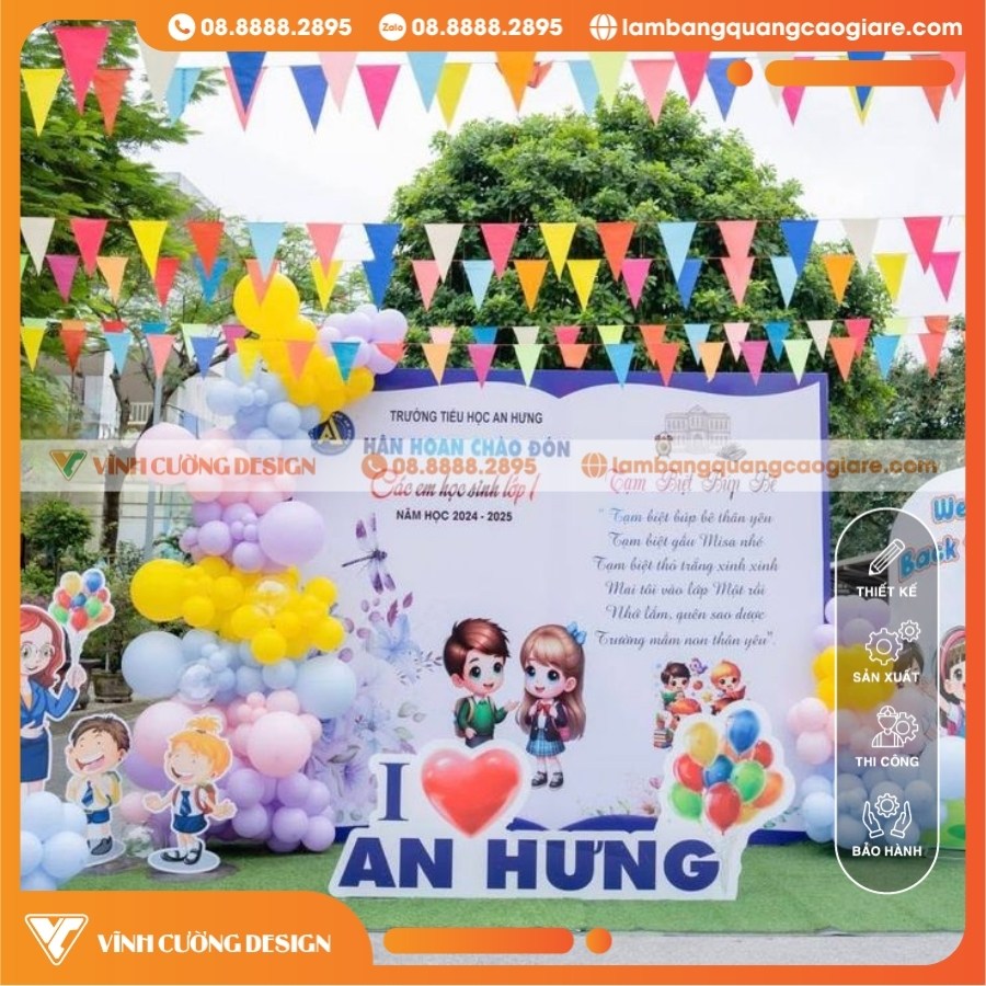Tổng Hợp 50+ Mẫu Thi Công Backdrop Giá Rẻ, Đẹp Nhất Năm 43 Thi công backdrop Trường tiểu hộc An hưng khai giảng