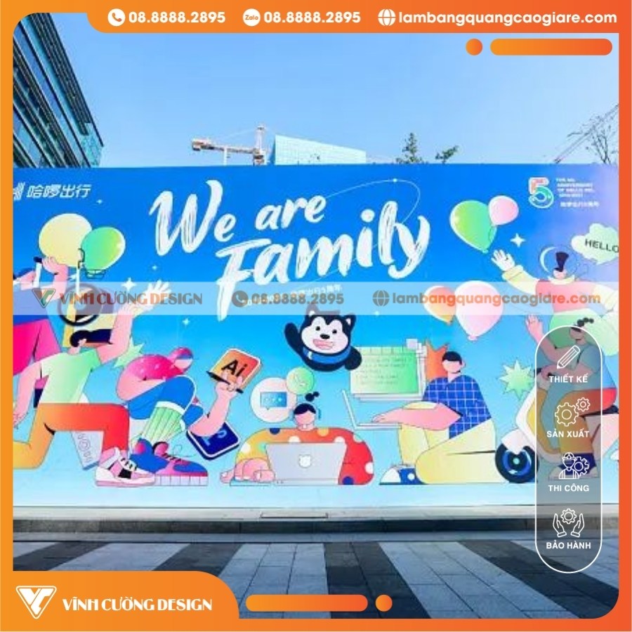 Tổng Hợp 50+ Mẫu Thi Công Backdrop Giá Rẻ, Đẹp Nhất Năm 41 Thi công backdrop We are family sắc màu