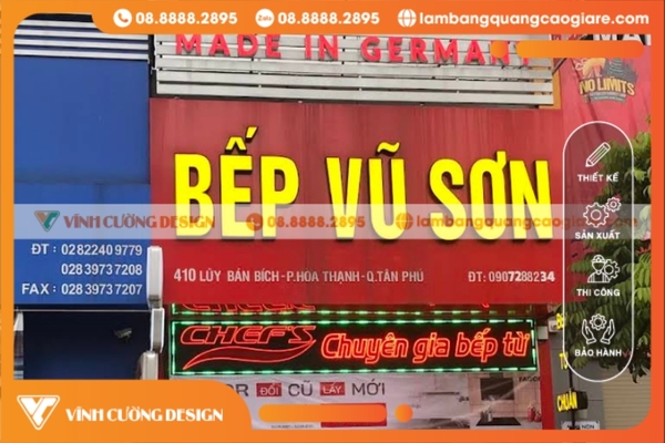 Làm bảng hiệu hộp đèn giá bao nhiêu tại TPHCM? 9 Bảng giá bảng hiệu hộp đèn Chữ nổi, Chữ hộp, Logo, Hạng mục trang trí