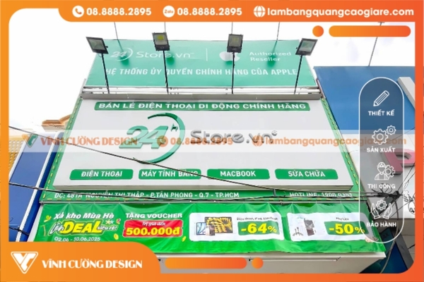 Bảng giá tham khảo các loại bảng hiệu hộp đèn tại Vĩnh Cường Design