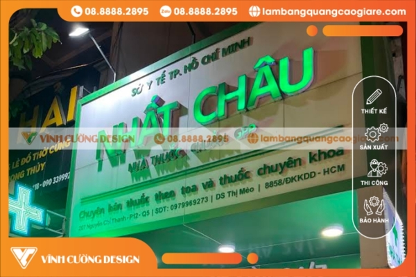 Thi công bảng hiệu hộp đèn nhà thuốc siêu đẹp, giá rẻ 2 bang hieu hop den nha thuoc lam tang cuong nhan dien thuong hieu 24 7