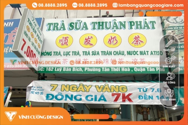 Bảng hiệu hộp đèn quận Tân Phú bảo hành dài hạn cam kết chất lượng