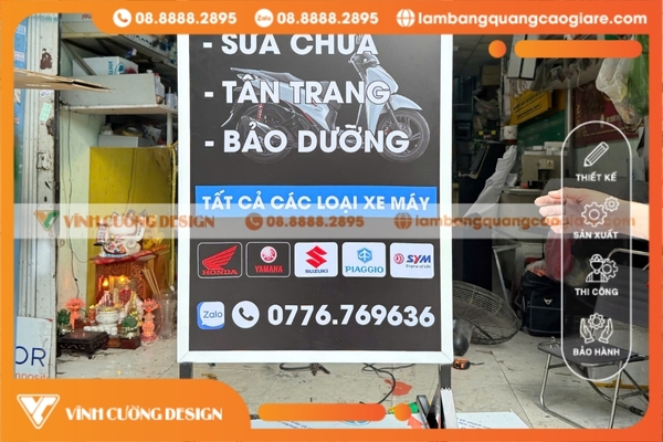 Bảng hiệu hộp đèn đứng giá rẻ lấy liền 3 bang hieu hop den sua xe
