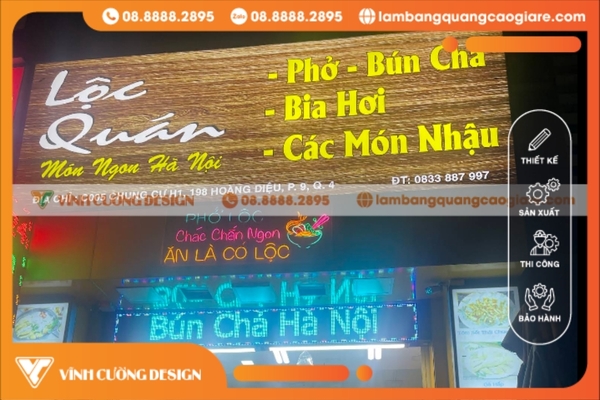 Làm bảng hiệu hộp đèn Quận 4 theo yêu cầu, TRỌN GÓI 25 bảng hiệu hộp đèn tại quận 4