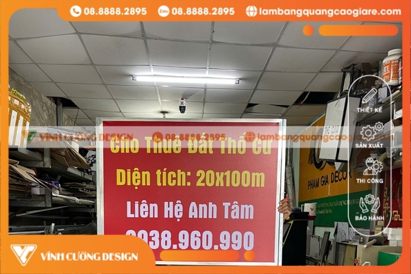 bảng hiệu hộp đèn vuông đứng