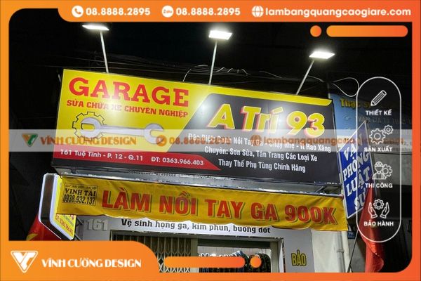 Làm bảng hiệu hộp đèn quảng cáo đa dạng mẫu mã giá rẻ nhất TPHCM 10 bang hieu hop den vuong