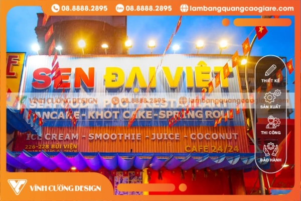 Thiết kế & thi công bảng hiệu hộp đèn Quận 1 ĐẸP, GIÁ RẺ 3 Bảng hiệu LED quảng cáo Quận 1