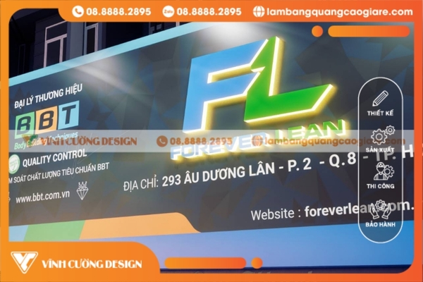 Thiết kế & làm bảng hiệu hộp đèn Quận 8 UY TÍN, GIÁ RẺ 10 Biển hiệu công ty tại quận 8