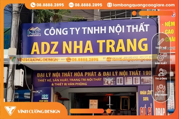 Làm bảng hiệu hộp đèn Nha Trang GIÁ RẺ 8 Biển hiệu Hộp Đèn Bạt Không Gân Siêu Bền