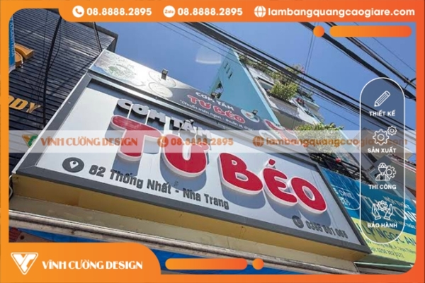 Làm bảng hiệu hộp đèn Nha Trang GIÁ RẺ 10 Biển Hiệu Hộp Đèn Chữ Nổi tại Nha Trang