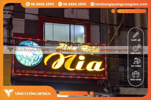 Làm bảng hiệu hộp đèn Nha Trang GIÁ RẺ 12 Biển hiệu hộp đèn LED Chạy Chữ tại Nha Trang