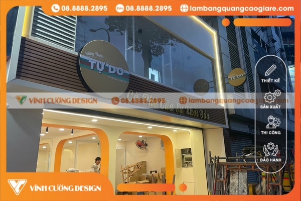 Báo giá làm bảng hiệu hộp đèn quảng cáo ĐẸP, RẺ NHẤT TPHCM 9 biển hiệu hộp đèn tròn