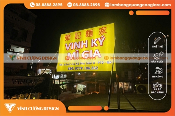 Làm bảng hiệu hộp đèn treo quảng cáo thu hút khách hàng 5 biển treo quảng cáo đèn bạt Hiflex