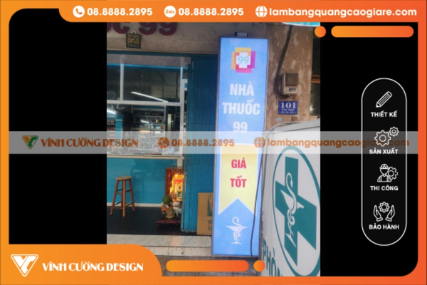 Làm bảng hiệu hộp đèn quảng cáo đa dạng mẫu mã giá rẻ nhất TPHCM 6 bien vay quang cao