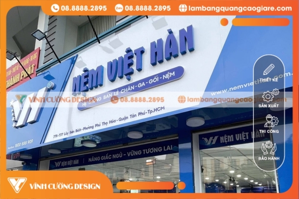 Các dự án bảng hiệu hộp đèn tiêu biểu do Vĩnh Cường Design thực hiện tại Tân Phú