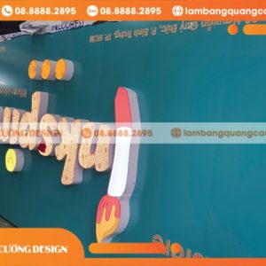 Làm Bảng Hiệu Alu Chữ Nổi Đèn Led Giá Rẻ Cho Nhà Sách InkSpire 9 gia bang hieu alu chu noi