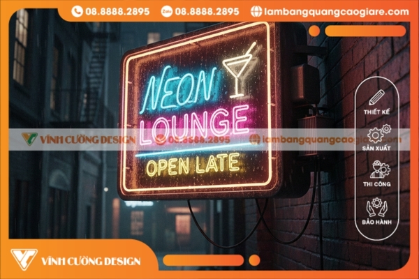 Giá làm bảng hiệu hộp đèn quảng cáo Neon Sign