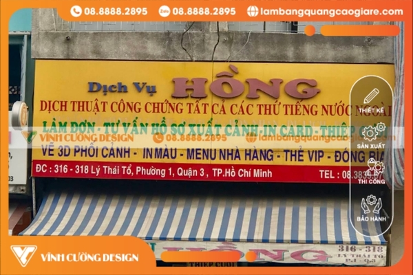 Khảo sát văn hóa Quận 3 khi làm bảng hiệu hộp đèn