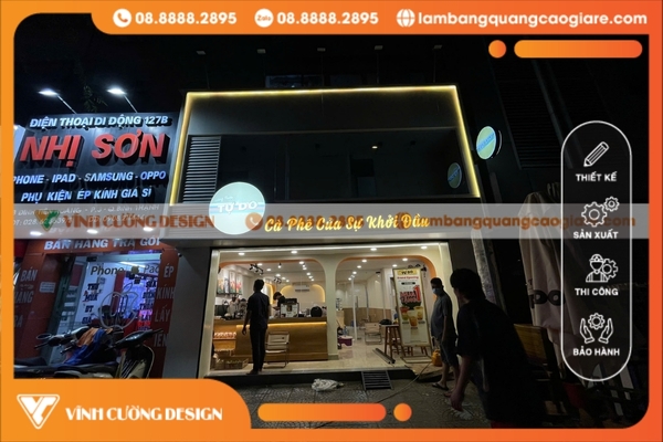 Thi công bảng hiệu hộp đèn quảng cáo GIÁ RẺ 8 làm bảng hiệu hộp đèn giá rẻ