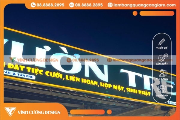 Gia công bảng hiệu hộp đèn quận Tân Phú GIÁ RẺ 2 làm bảng hiệu hộp đèn tân phú