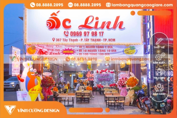 làm bảng hiệu tân phú uy tín tại Vĩnh Cường Design
