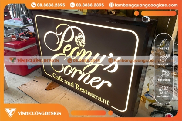 Thi công bảng hiệu hộp đèn quảng cáo GIÁ RẺ 11 Làm Hộp Đèn Bảng Hiệu Giá Rẻ – Hộp Đèn Mica Led Siêu Sáng