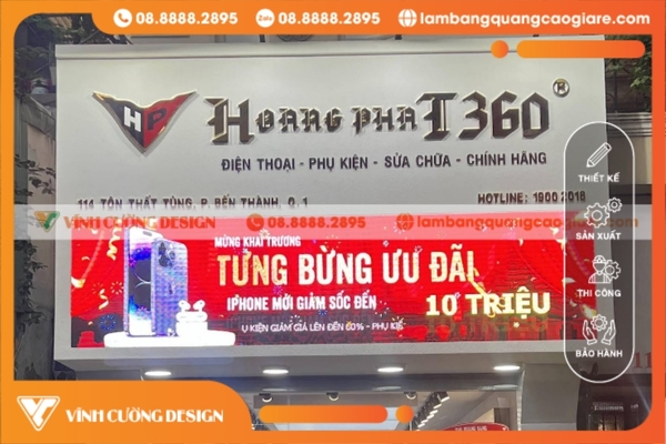 Thiết kế & thi công bảng hiệu hộp đèn Quận 1 ĐẸP, GIÁ RẺ 8 Lý do nên lựa chọn Vĩnh Cường Design khi làm bảng hiệu hộp đèn Quận 1