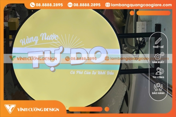 Gia công bảng hiệu đèn hộp ĐẸP, UY TÍN, GIÁ RẺ 7 mẫu bảng hiệu Hộp đèn 2 mặt giá rẻ