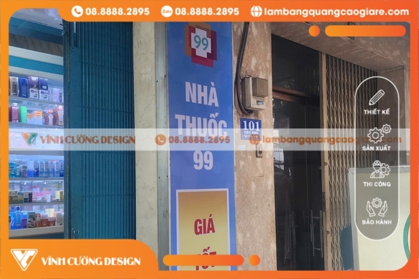 Thi công bảng hiệu hộp đèn nhà thuốc siêu đẹp, giá rẻ 1 mẫu bảng hiệu quầy thuốc tây đẹp