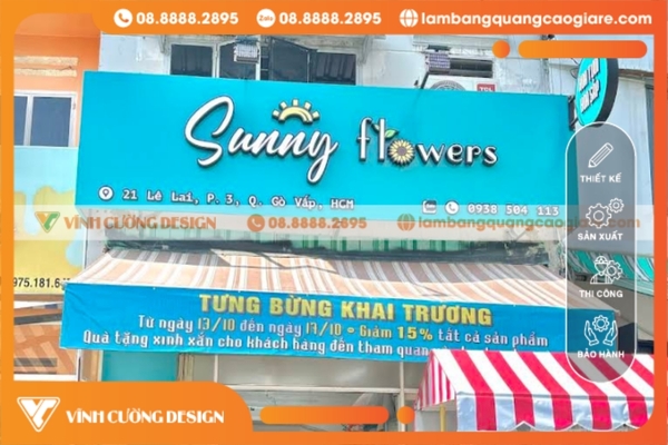 Thiết kế bảng hiệu hộp đèn CỰC ĐẸP, GIÁ RẺ 3 Thi công bảng hiệu bạt Hiflex có lót tôn