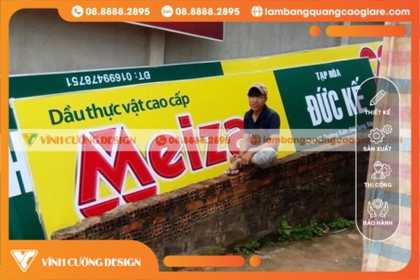 Thi công bảng hiệu hộp đèn quảng cáo GIÁ RẺ 4 Thi công bảng hiệu Bạt Hiflex lót tôn