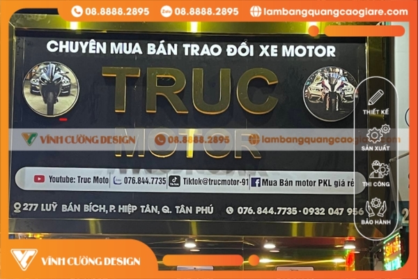 Thi công bảng hiệu chữ inox, đồng giá rẻ hcm