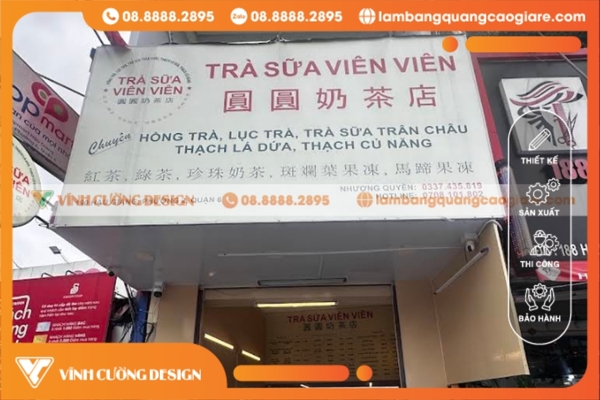 Làm bảng hiệu hộp đèn giá bao nhiêu tại TPHCM? 14 Thi công bảng hiệu hộp đèn Alu, chữ nổi giá bao nhiêu