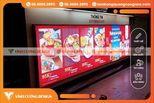 Gia công bảng hiệu đèn hộp ĐẸP, UY TÍN, GIÁ RẺ 12 Thi công bảng hiệu hộp đèn bằng bạt Hiflex và khung sắt