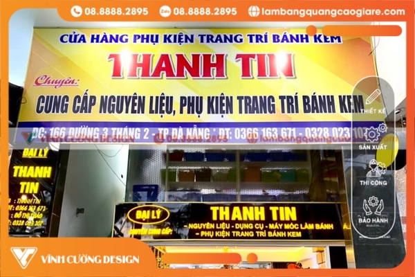 thi công bảng hiệu hộp đèn bạt Hiflex Đà Nẵng